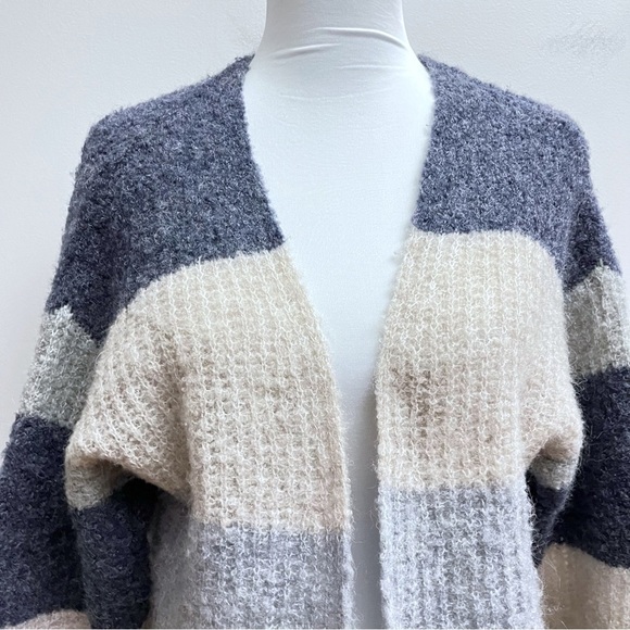 Pepin Anthropologie Alpaca Wool Blend Colorblock Open Front Cardigan Small - Picture 3 of 9